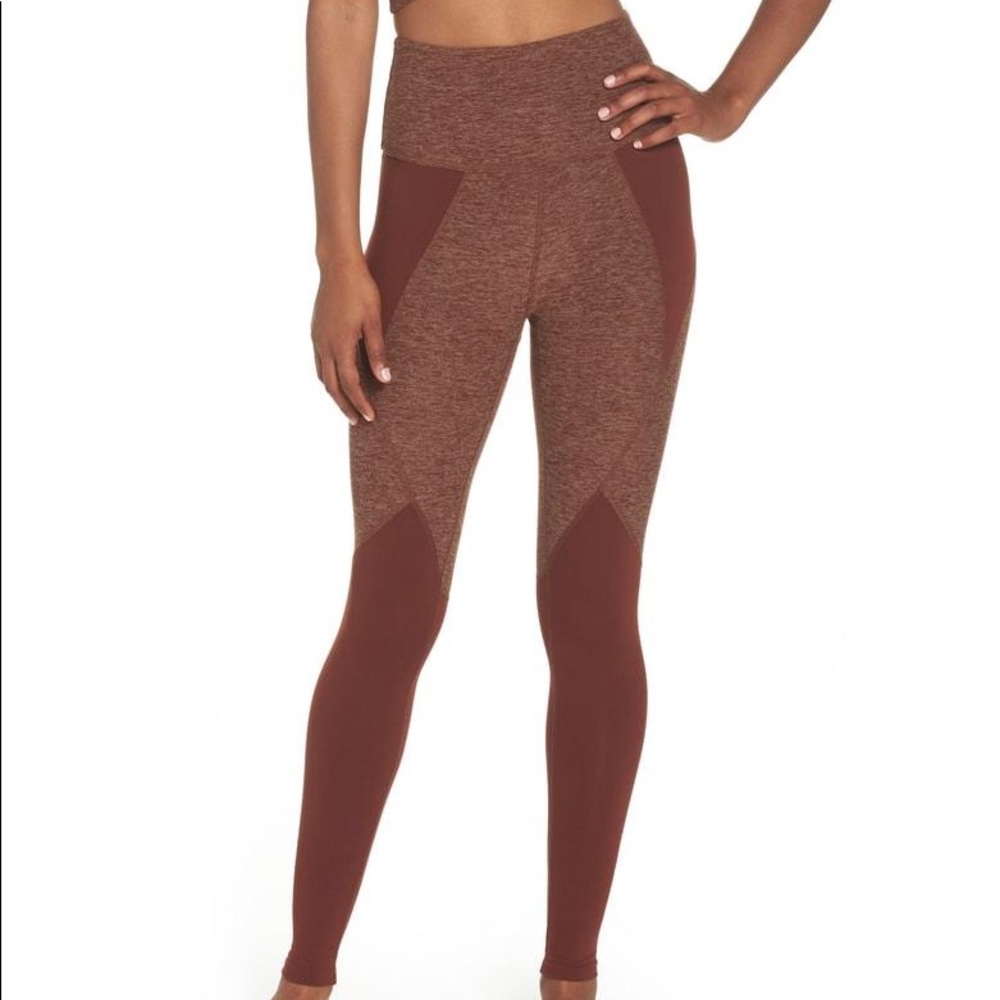 Beyond Yoga Space Dye Panel High Waist Leggings In Red Rock/ Tumbleweed